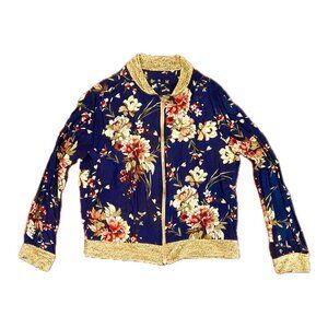 🚨CLEARANCE!!!!   ⭐️HOST PICK⭐️ Untagged Floral/Gold Bomber-Style Sweater/Jacket